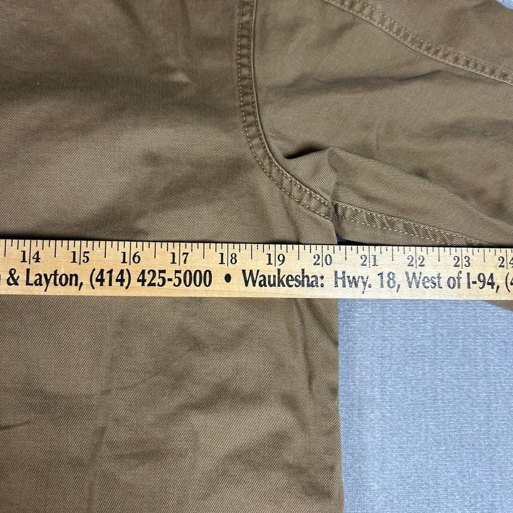 Timberland Mens Brown Twill Flannel Lined Shirt Jacket Workwear Small Pockets - Picture 4 of 6